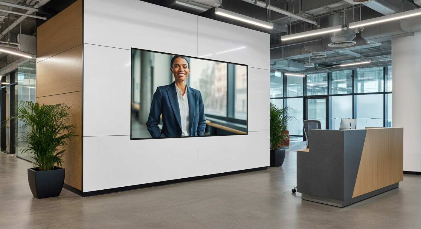 Office reception display screen